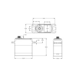 Servo SRT BH9027 1/8 tout-terrain, boîtier métallique, 27 kg, 0,075 s, haute tension, sans balais