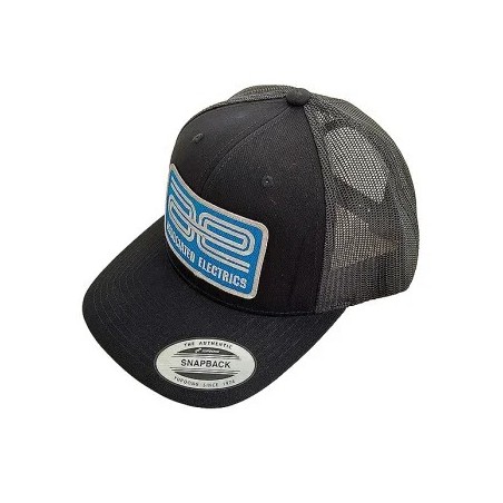 Casquette trucker noire à visière plate avec logo Team Associated AE