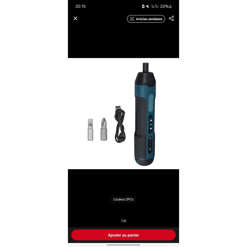 Tournevis électrique sans fil 3,6V avec réglage de couple